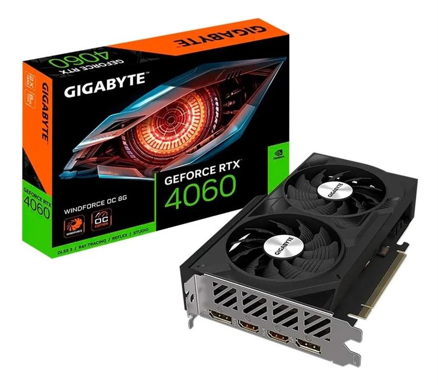 Placa de video GIGABYTE RTX 4060 WINDFORCE OC 8GB