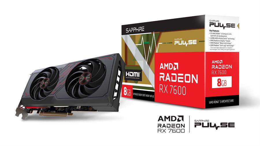 Placa de Video SAPPHIRE PULSE RX 7600 OC 8GB